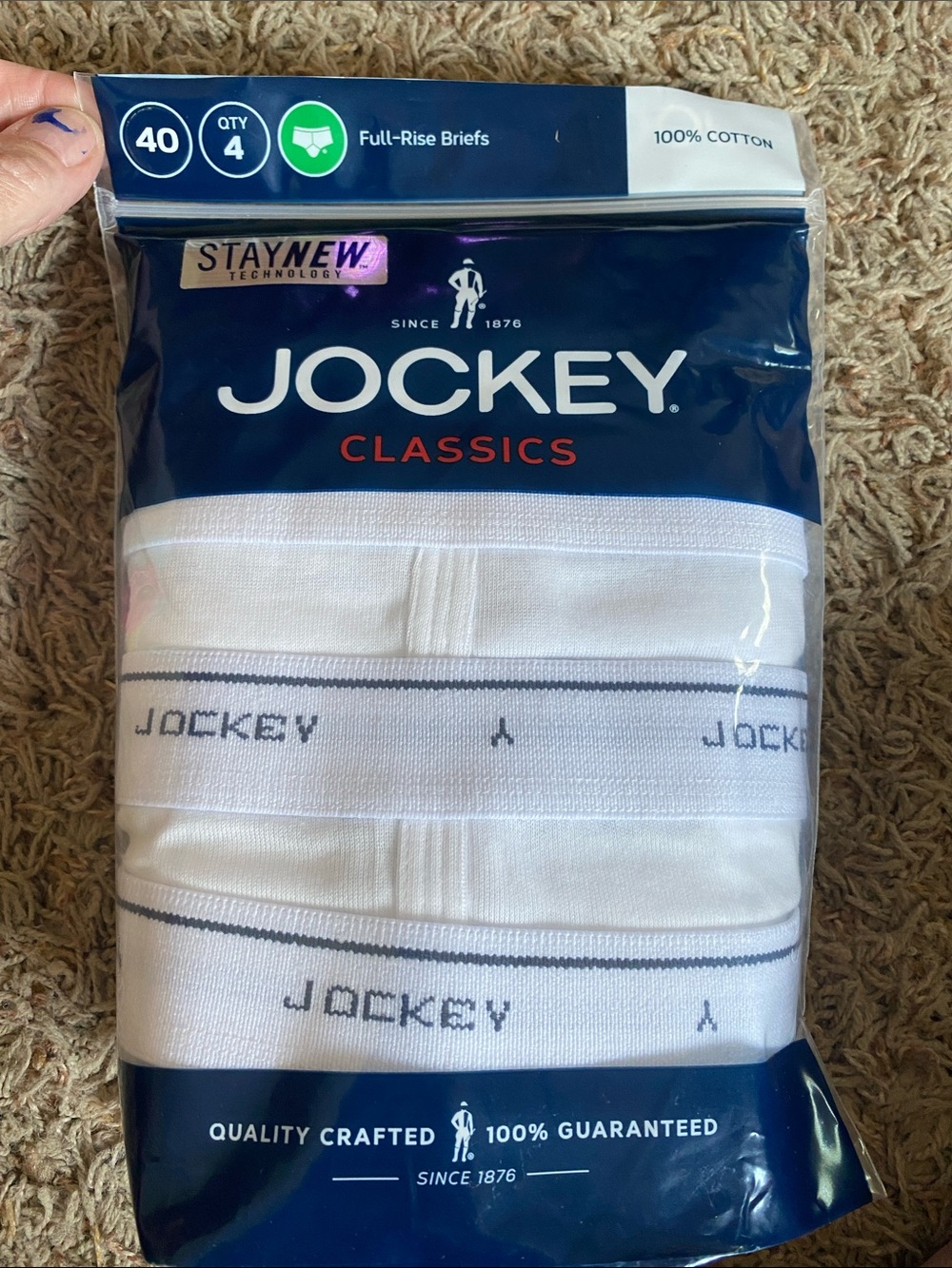 Jockey Classics Men’s Full-Rise Briefs - White (4 Pack)